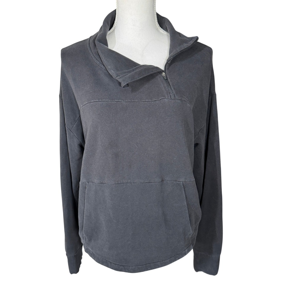 The North Face Women's XL Charcoal Gray Quarter Zip Asymmetrical Pullover Fleece